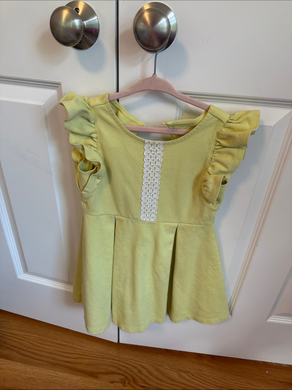 Janie and Jack Yellow Ruffle Sleeve Peplum Dress